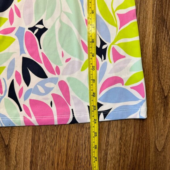 Tommy Bahama Golf M Sleeveless Zip Front Collar Polo Leaf Print‎ Top UPF 50+ - Picture 7 of 7